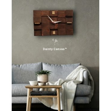Luxury Wooden blocks wall clock Teak Shade 