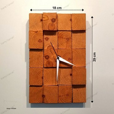 Wooden blocks wall clock