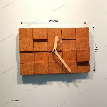 Landscape Wooden blocks wall clock