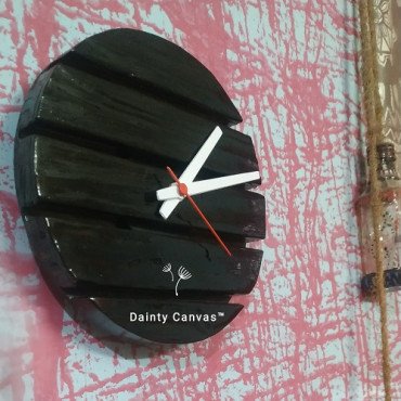 Burned Wood Wall Clock 