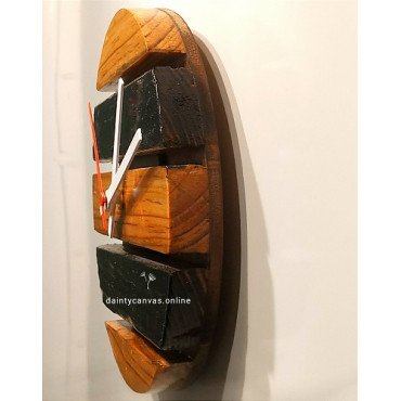 Handmade Burning wooden wall clock