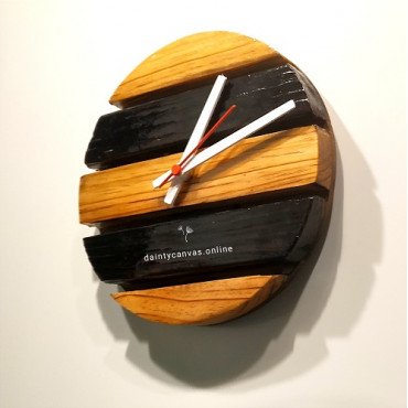 Handmade Burning wooden wall clock